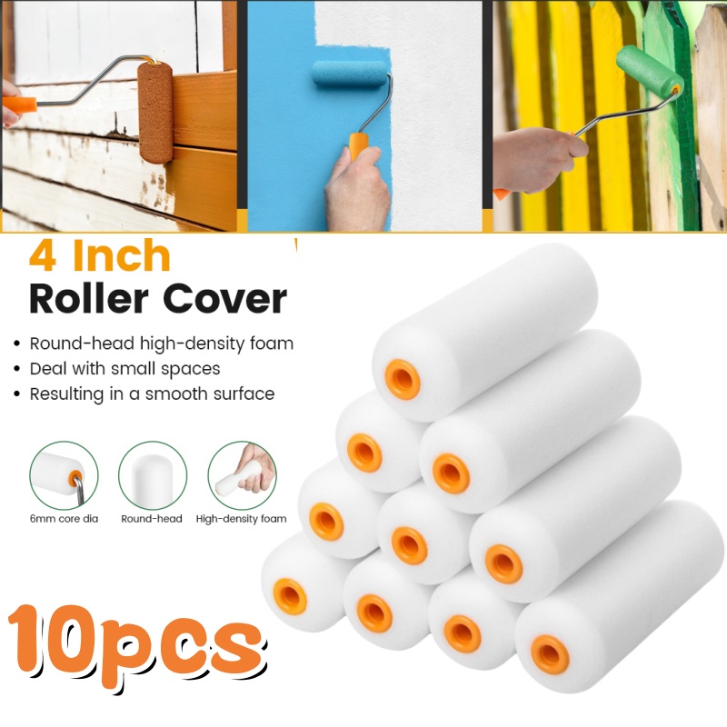 Foam Roller High Density - ลูกกลิ้งทาสีโฟมดูดซับสูง ขนาด 4 นิ้ว 10 ชิ้น