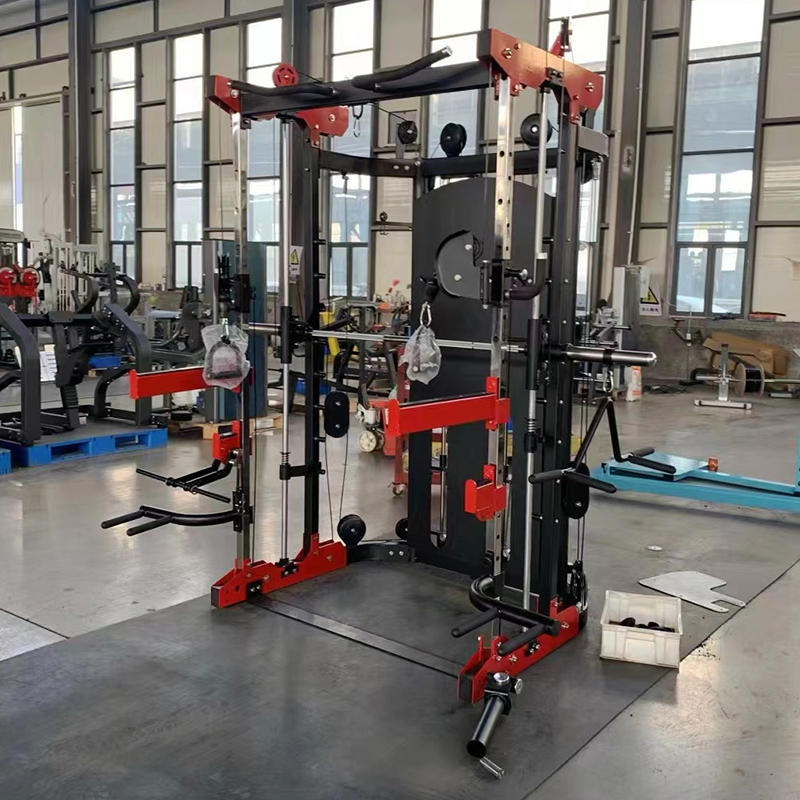 Home Gym Smith - เครื่องออกกำลังกายมัลติฟังก์ชั่นแบบสมิธแมชชีนสำหรับยิมเชิงพาณิชย์และใช้ในบ้าน พร้อมฟังก์ชั่นเพาเวอร์เคจ เบนช์เพรส และสควอตแร็ค