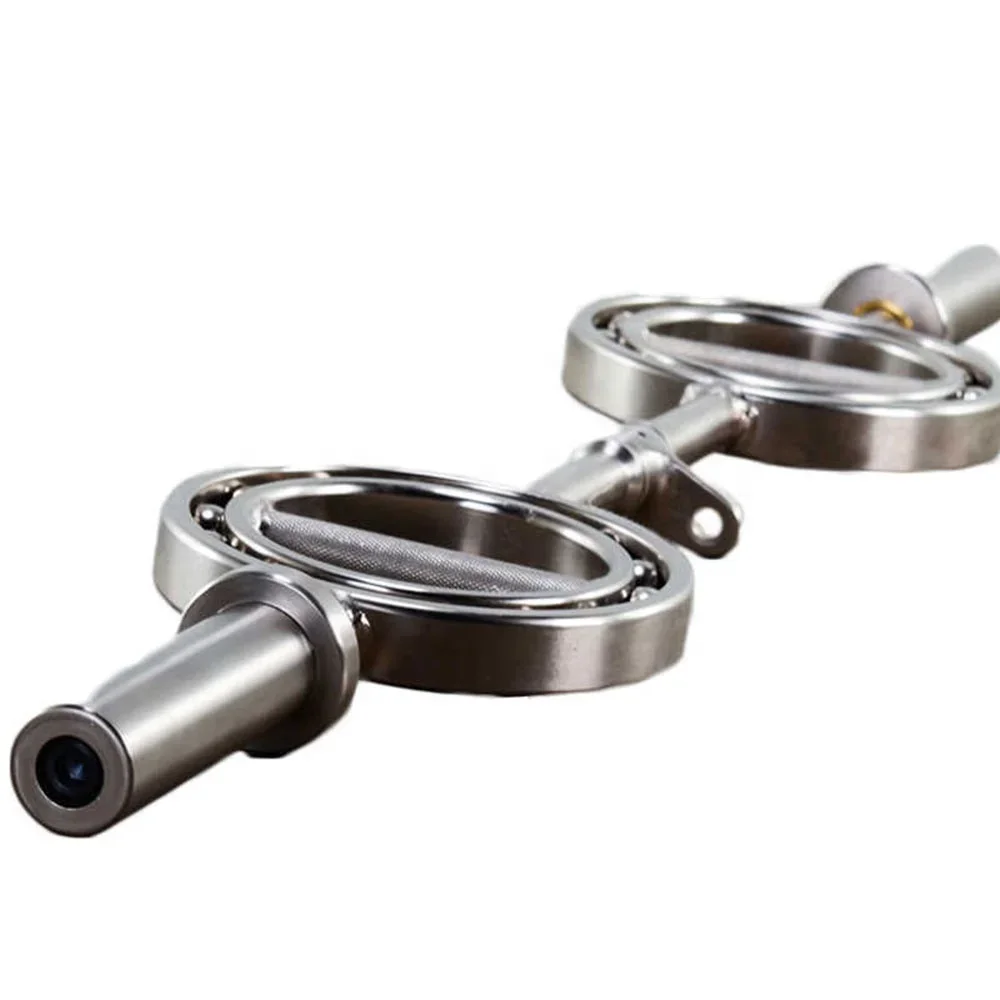 Barbell Curl Bar - บาร์เบลยกน้ำหนักเพื่อการออกกำลังกาย บาร์พาวเวอร์ลิฟติ้ง ด้ามจับทรงกลมหมุนได้ 360 องศา บาร์เบล