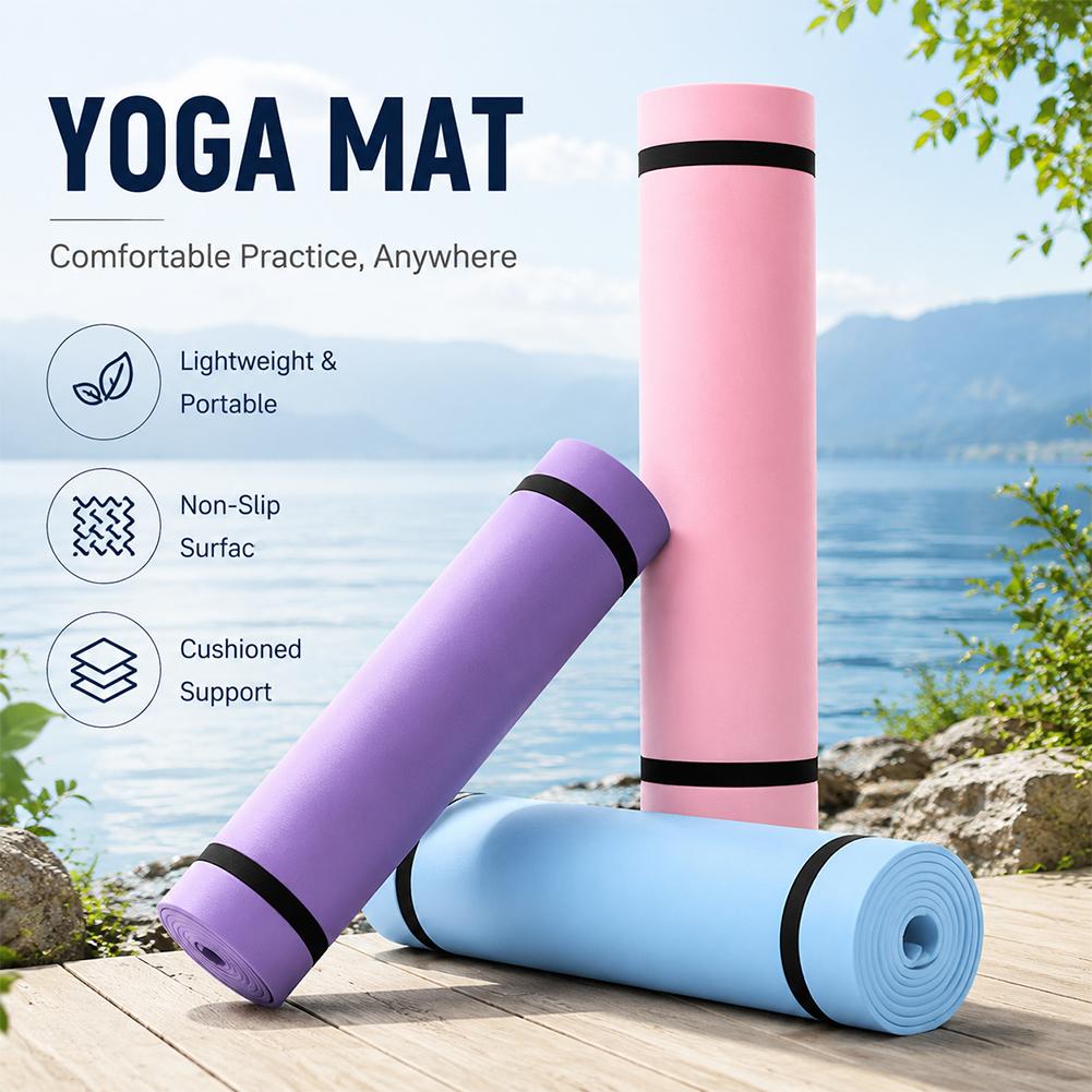 Gymnastics Mat Thick - 1/2 ชิ้นเสื่อโยคะหนา เสื่อโยคะกันลื่น เสื่อออกกำลังกาย EVA โฟมนุ่มสบาย