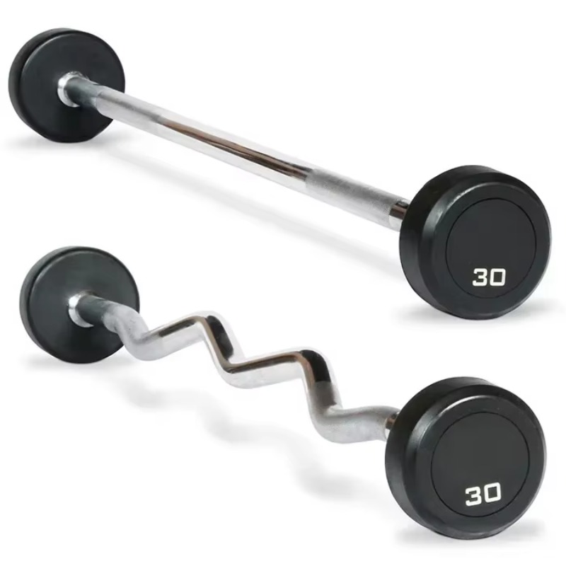 ชุดบาร์เบลแบบเคลือบยางทรงกลมพร - Barbell Curl Bar บทวิจารณ์และราคา