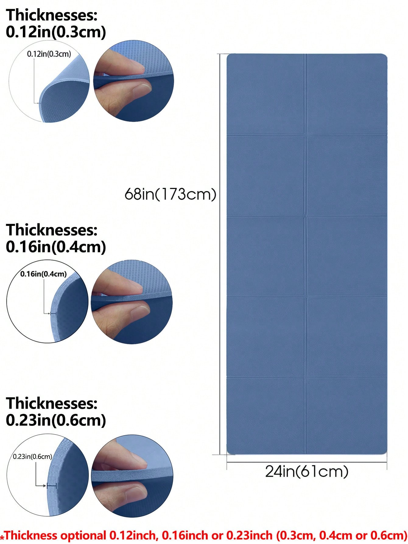 เสื่อโยคะพับได้ สีน้ำเงินเข้ม  - Gymnastics Mat Thick บทวิจารณ์และราคา