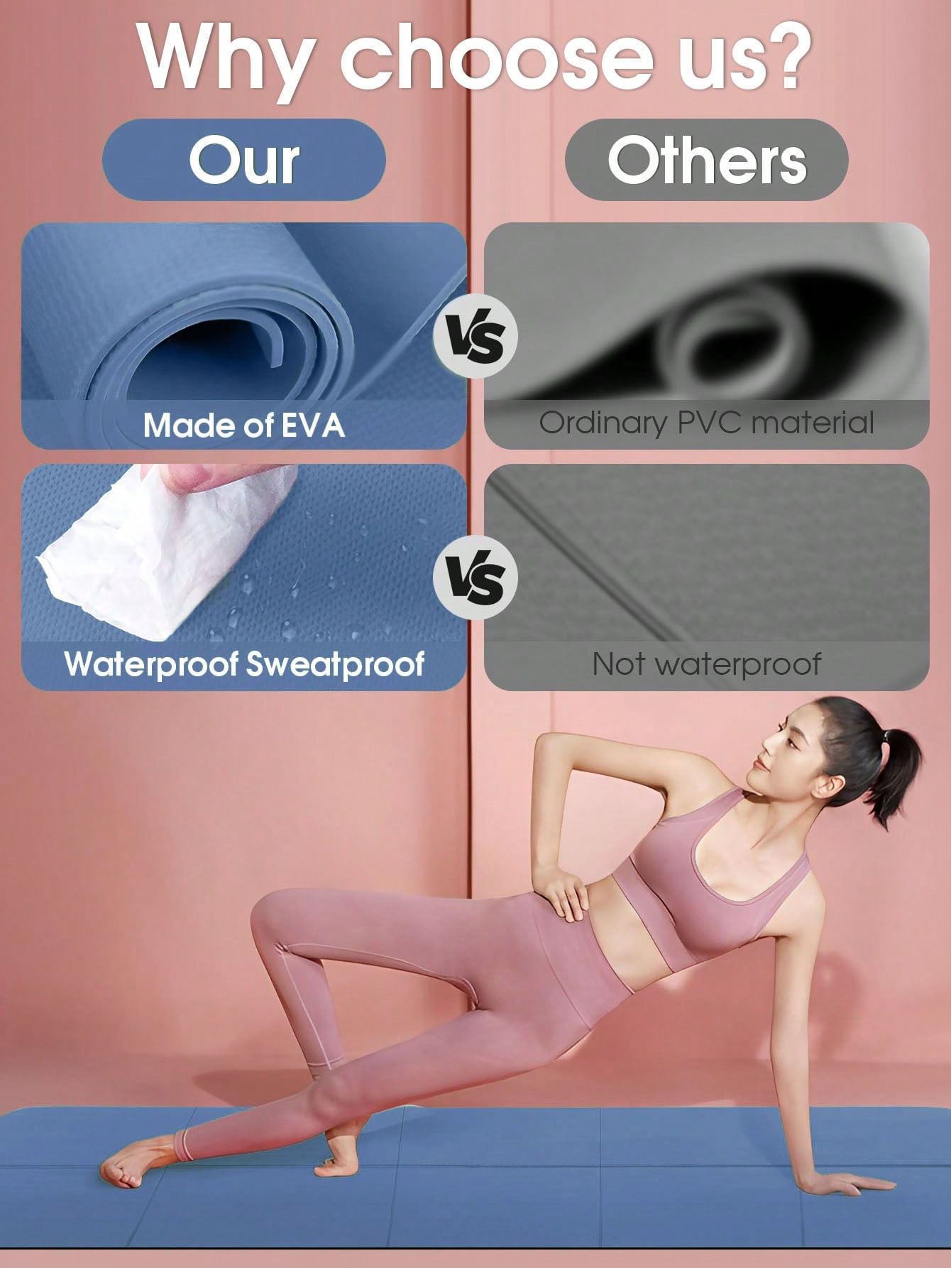 เสื่อโยคะพับได้ สีน้ำเงินเข้ม  - Gymnastics Mat Thick บทวิจารณ์และราคา