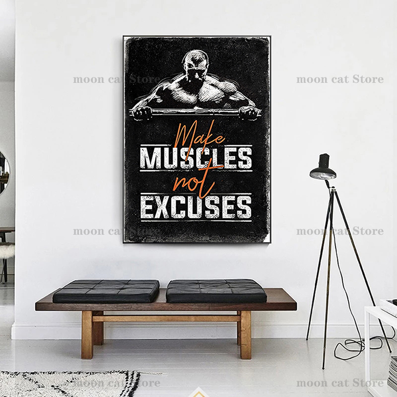 ฟิตเนสกีฬาโปสเตอร์เพาะกายสร้าง - Home Gym On Wall บทวิจารณ์และราคา